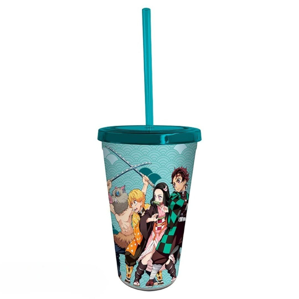 DEMON SLAYER - Pck Tumbler with straw 470ml + Acryl + Stickers - Fans Geek Store