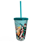 DEMON SLAYER - Pck Tumbler with straw 470ml + Acryl + Stickers - Fans Geek Store