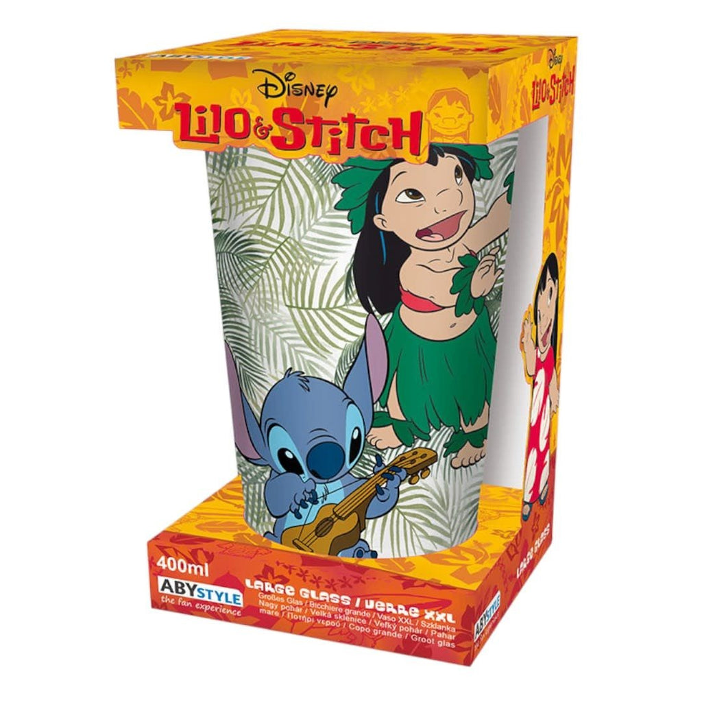 DISNEY - Large Glass - 400ml - Lilo & Stitch - Fans Geek Store