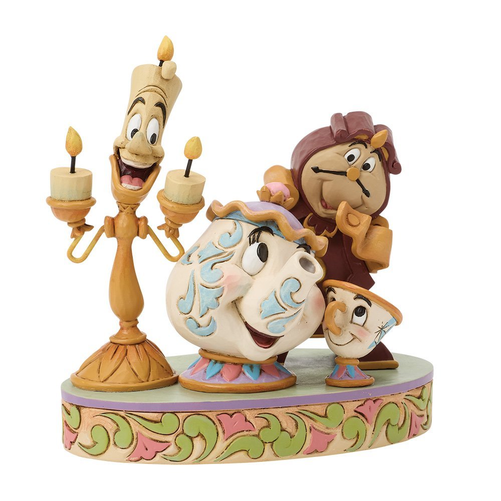 Disney Traditions beeldje Lumiere Mrs Potts Cogsworth en Chip - Fans Geek Storeproduct_typeEnesco Disney Traditions