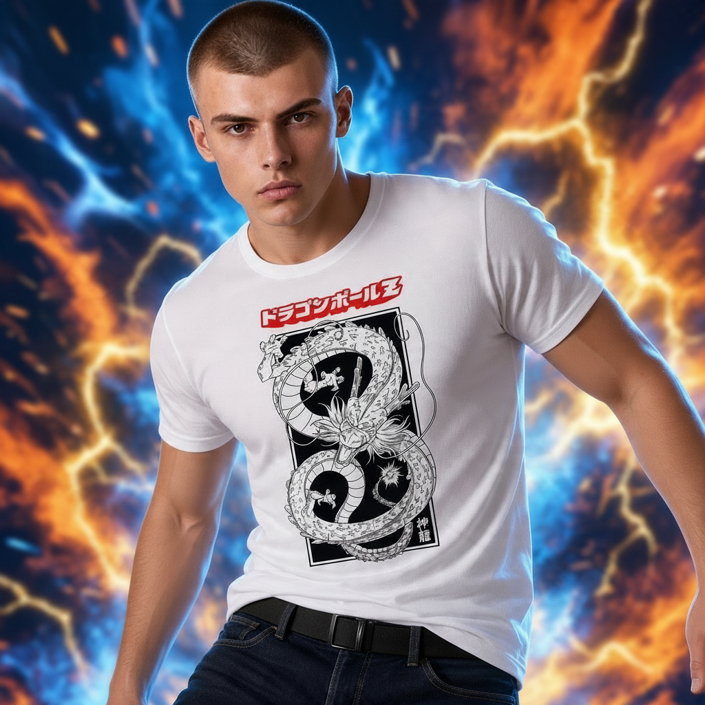Dragon Ball Shenron T-shirt met zwart-witprint - Fans Geek Storeproduct_type#ABYstyle