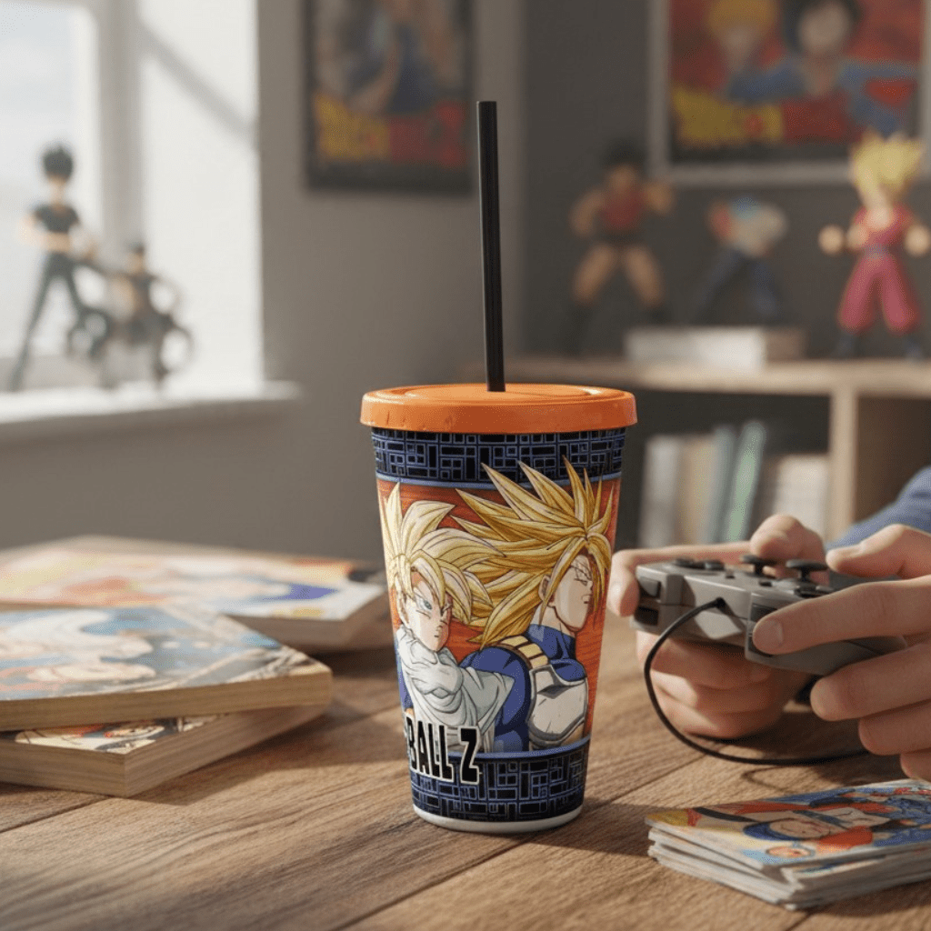 Dragon Ball Z Super Saiyans beker met rietje 470 ml - Fans Geek Storeproduct_type#ABYstyle