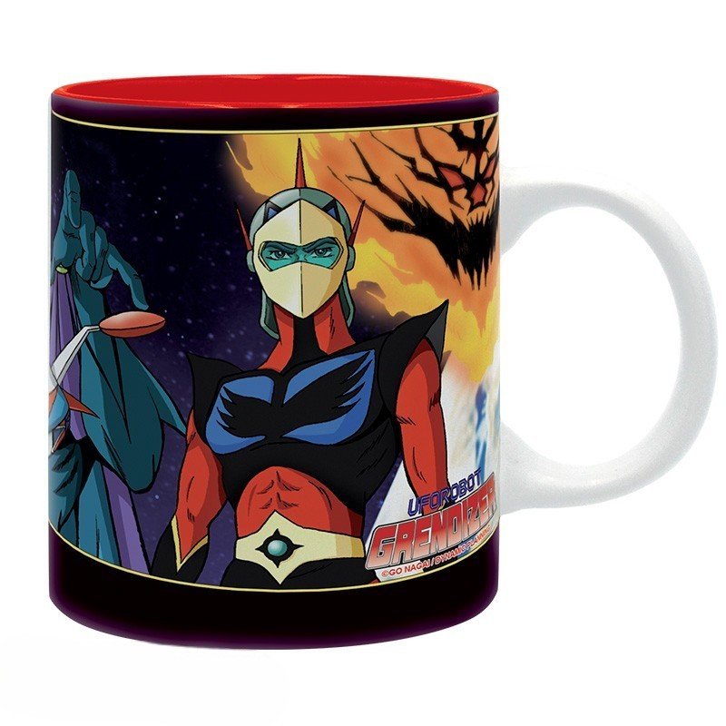 Caneca de cerâmica Grendizer com Actarus, interior vermelho e asa branca