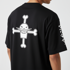 Fans Geek Store black unisex cotton T-shirt featuring a white Portgas D. Ace skull logo on the back