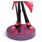 Fans Geek Store Hazbin Hotel Alastor PVC statue featuring black and red shoes on a purple pentagram display base.