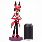 Fans Geek Store 18cm Alastor PVC statue from Hazbin Hotel, featuring his iconic red suit and microphone staff.