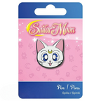 Fans Geek Store Sailor Moon Artemis metal pin featuring the white cat character on a branded blister card