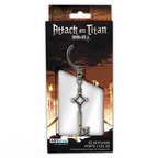 Fans Geek Store Attack on Titan 3D metal keychain featuring Eren's iconic basement key in original packaging