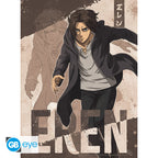 Fans Geek Store Attack on Titan season 4 A4 poster featuring Eren Yeager in a dynamic anime art style