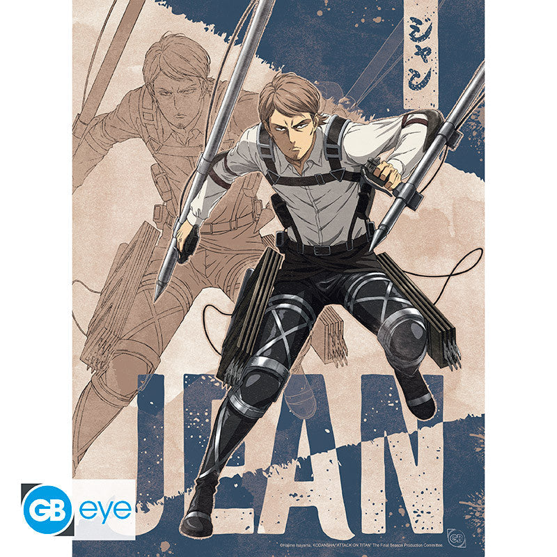Fans Geek Store Attack on Titan season 4 A4 poster featuring Jean Kirstein in action with ODM gear