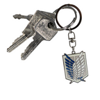 Fans Geek Store Attack on Titan Survey Corps metal keychain featuring the iconic blue and white wings of freedom emblem