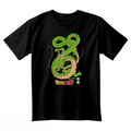 Fans Geek Store black cotton Dragon Ball T-shirt featuring a large green Shenron dragon graphic and logo