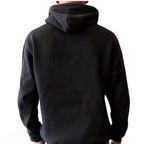 Back view of a man wearing a black Fans Geek Store Game of Thrones House Targaryen cotton blend pullover hoodie
