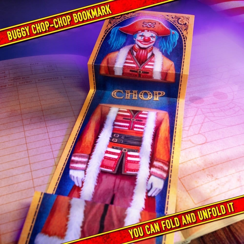 Fans Geek Store One Piece Buggy the Clown foldable paper bookmark from the Recruitment Kit collector box