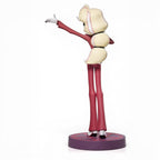 Fans Geek Store 24 cm Charlie Morningstar PVC statue from Hazbin Hotel, featuring her signature red suit and base.
