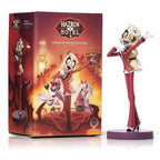 Fans Geek Store 24cm Charlie Morningstar PVC statue from Hazbin Hotel, featuring her in a red suit with display box.