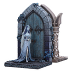 Fans Geek Store Corpse Bride Emily resin bookend featuring a detailed gothic archway and hand-painted blue dress