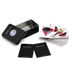 Fans Geek Store Death Note playing cards with character illustrations and black embossed metal storage tin
