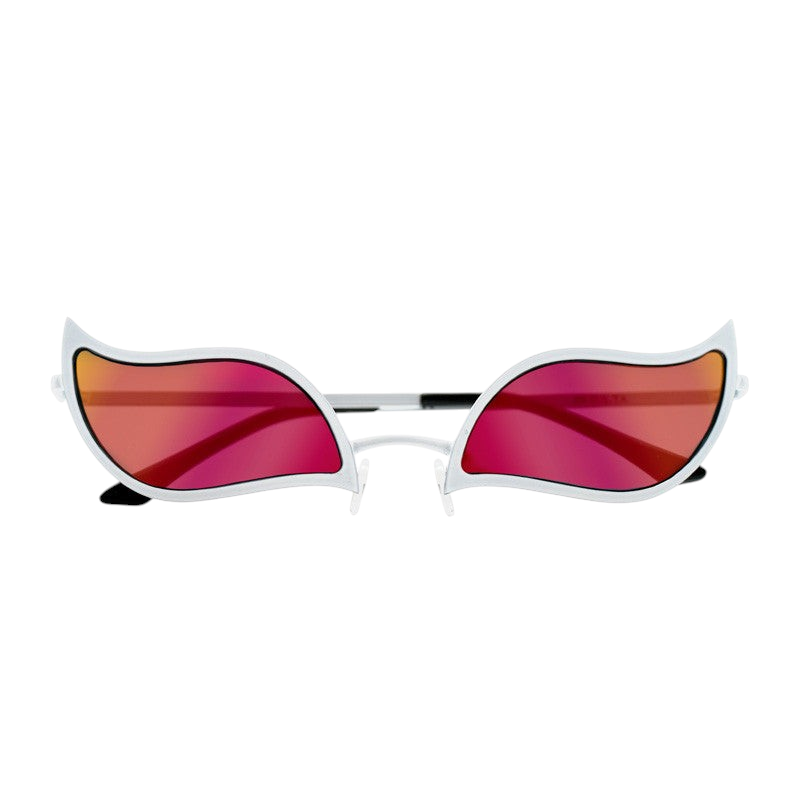 Fans Geek Store One Piece Donquixote Doflamingo cosplay sunglasses with silver frame and polarized pink lenses