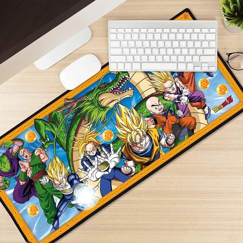 Fans Geek Store extra large Dragon Ball Z desk mat featuring Goku and Z-Fighters with non-slip rubber base