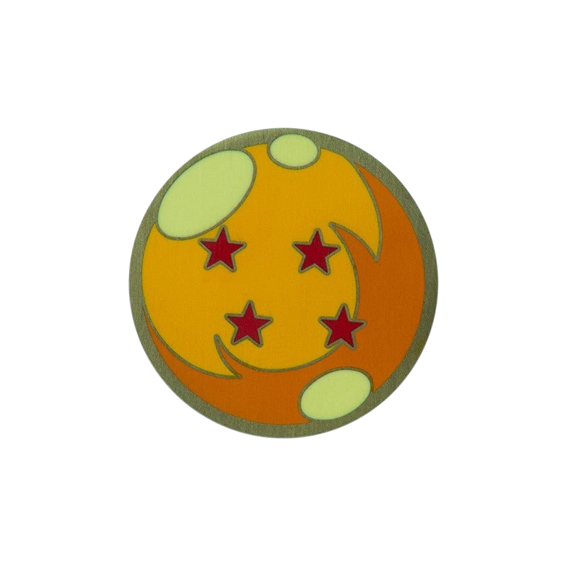 Fans Geek Store Dragon Ball four-star dragon ball metal pin with red stars on an orange background