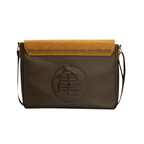 Fans Geek Store Dragon Ball shoulder bag in brown with suede-effect flap and embossed Kame kanji symbol