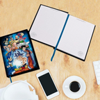 Fans Geek Store Dragon Ball Super Universe 7 A5 notebook with Goku and warriors on cover and lined pages with ribbon