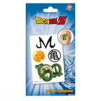 Fans Geek Store Dragon Ball temporary tattoo sheet featuring Shenron, a four-star dragon ball, and anime symbols.