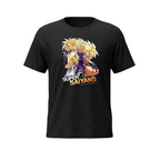 Fans Geek Store black cotton Dragon Ball Z T-shirt featuring a Super Saiyan Goku and allies graphic print