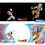 Fans Geek Store Dragon Ball Z heat-sensitive ceramic mug featuring Goku and Buu with a Spirit Bomb effect