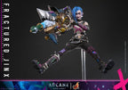 Fans Geek Store 1/6 scale Fractured Jinx action figure from Arcane holding a large Rhino Gun weapon
