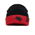 Fans Geek Store Game of Thrones beanie in black and red acrylic with embroidered dragon logo on the folded cuff