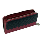 Fans Geek Store Game of Thrones Khaleesi suede zip wallet in red and black with dragon scale embossed detail