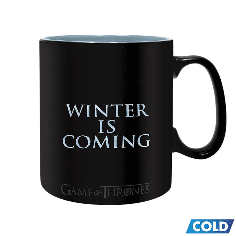 Fans Geek Store Game of Thrones heat-sensitive ceramic mug with Winter is Coming text in black