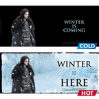 Fans Geek Store Game of Thrones heat-sensitive ceramic mug showing Jon Snow and changing from Winter is Coming to Here