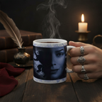 Fans Geek Store Game of Thrones 2 Queens ceramic mug with matte finish held by a hand with silver rings