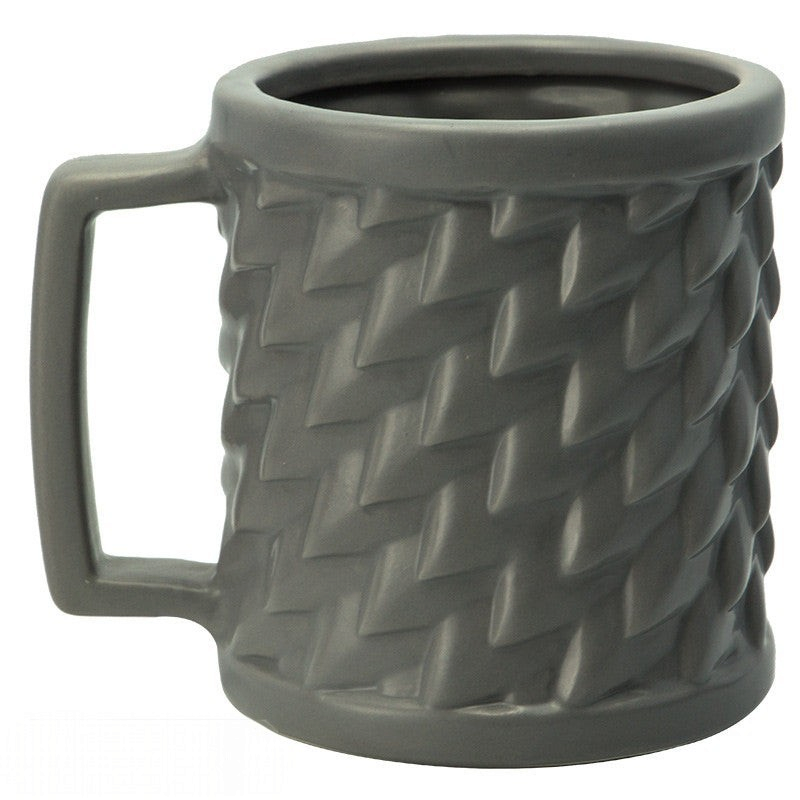 Fans Geek Store Game of Thrones House Stark 3D dolomite mug with grey textured wolf scale relief pattern