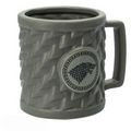Fans Geek Store Game of Thrones House Stark 3D mug in grey dolomite with embossed direwolf emblem and texture