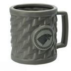 Fans Geek Store Game of Thrones House Stark 3D mug in grey dolomite with embossed direwolf emblem and texture