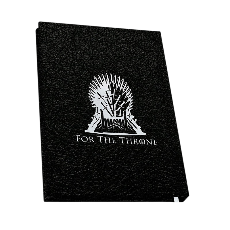 Fans Geek Store Game of Thrones House Stark notebook with black textured cover and silver Iron Throne foil detail
