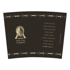 Fans Geek Store Game of Thrones travel mug wrap featuring the Iron Throne and For The Throne text on black background