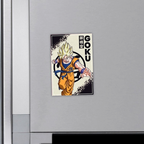 Fans Geek Store rectangular Dragon Ball Z magnet featuring Super Saiyan Goku on a matte finish surface