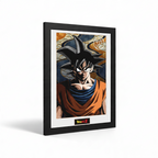 Fans Geek Store framed Dragon Ball poster featuring Goku in a black frame with a protective styrene window