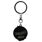 Fans Geek Store Dragon Ball Z Goku Super Saiyan metal keychain with black circular design and logo on the back