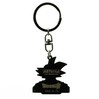 Fans Geek Store metal Dragon Ball Super Goku keychain featuring a black silhouette design of the iconic Saiyan warrior
