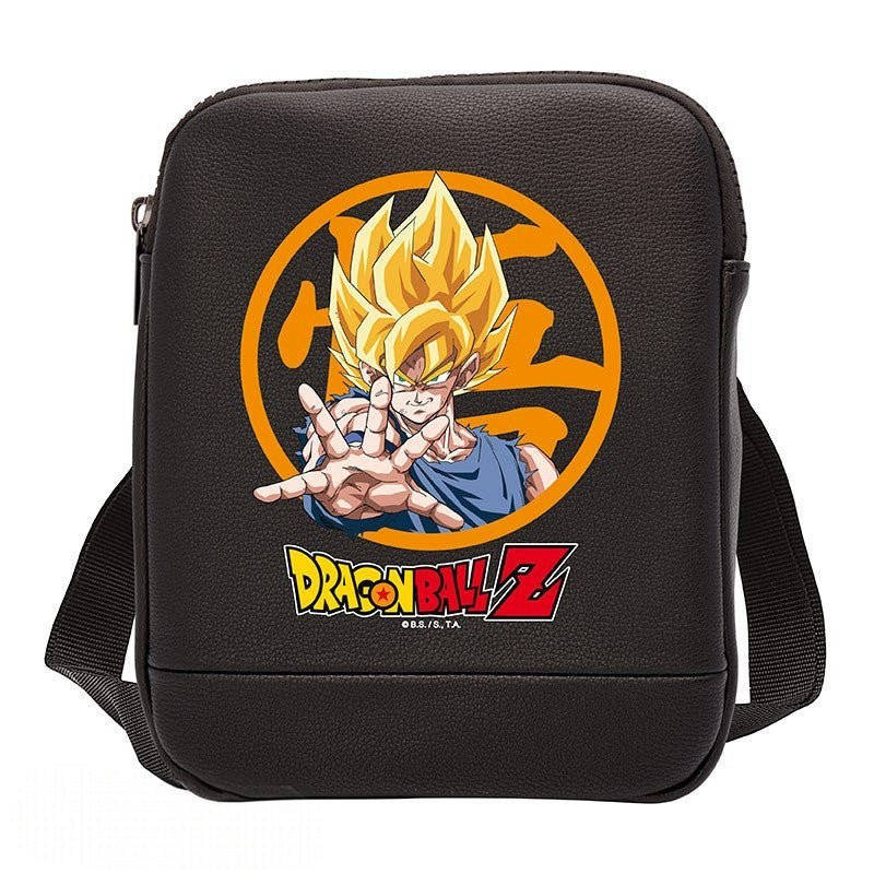 Fans Geek Store Dragon Ball Z Goku black compact shoulder bag with adjustable strap and anime graphic print