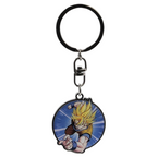 Fans Geek Store round metal keychain featuring Goku in Super Saiyan form from Dragon Ball Z