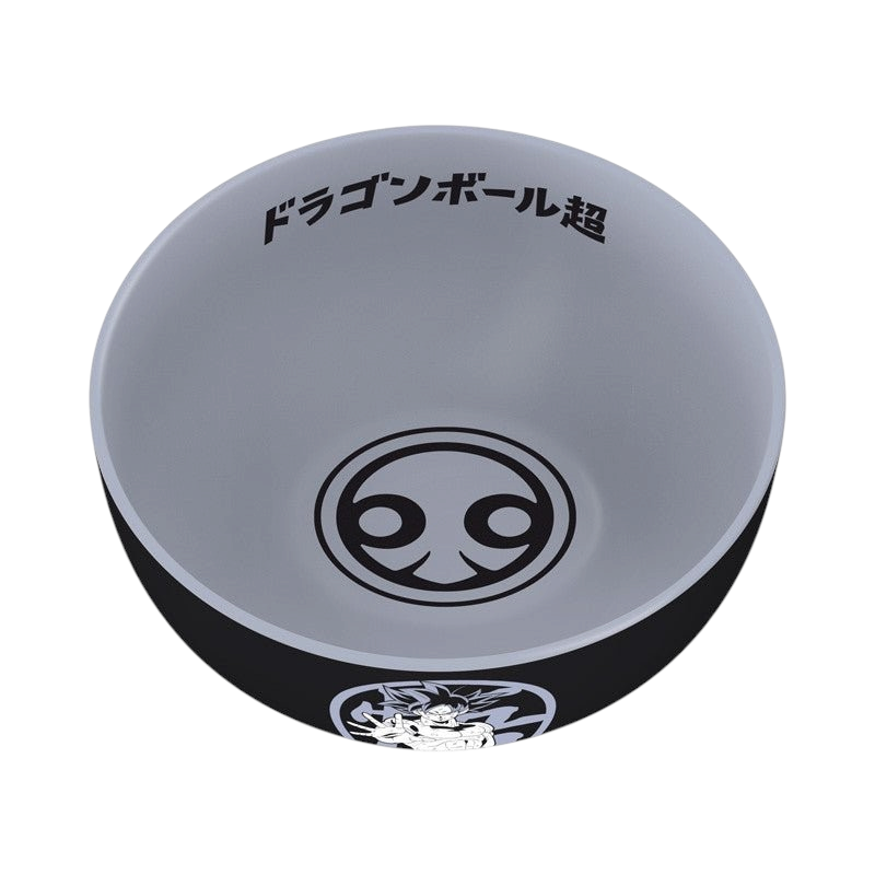 Fans Geek Store Dragon Ball Super ceramic bowl featuring Goku Ultra Instinct print and Japanese text inside