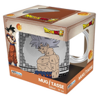 Fans Geek Store Dragon Ball Super Goku Ultra Instinct ceramic mug with a metallic silver finish in a window box.