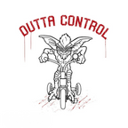 Fans Geek Store white cotton t-shirt featuring a Gremlins Outta Control graphic print of Stripe on a tricycle.